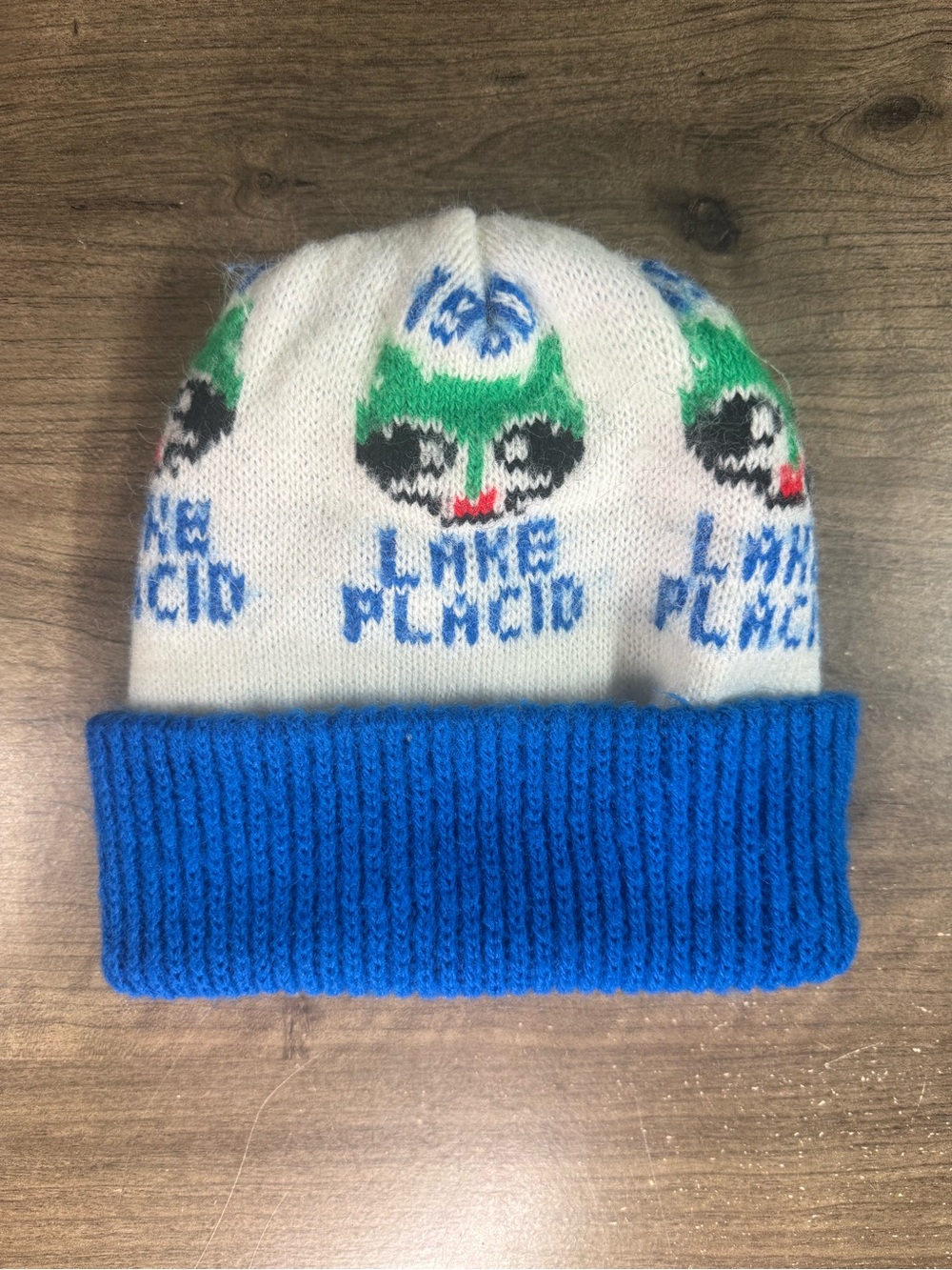 Vintage Lake Placid Beanie Wolf 1980